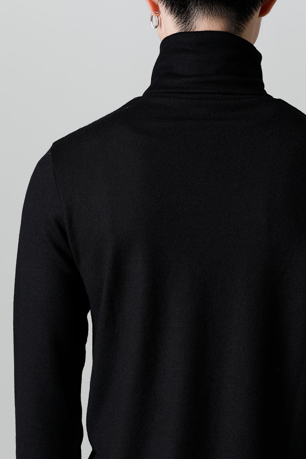 2/48 Mild Washable Jersey Turtleneck Pullover Black