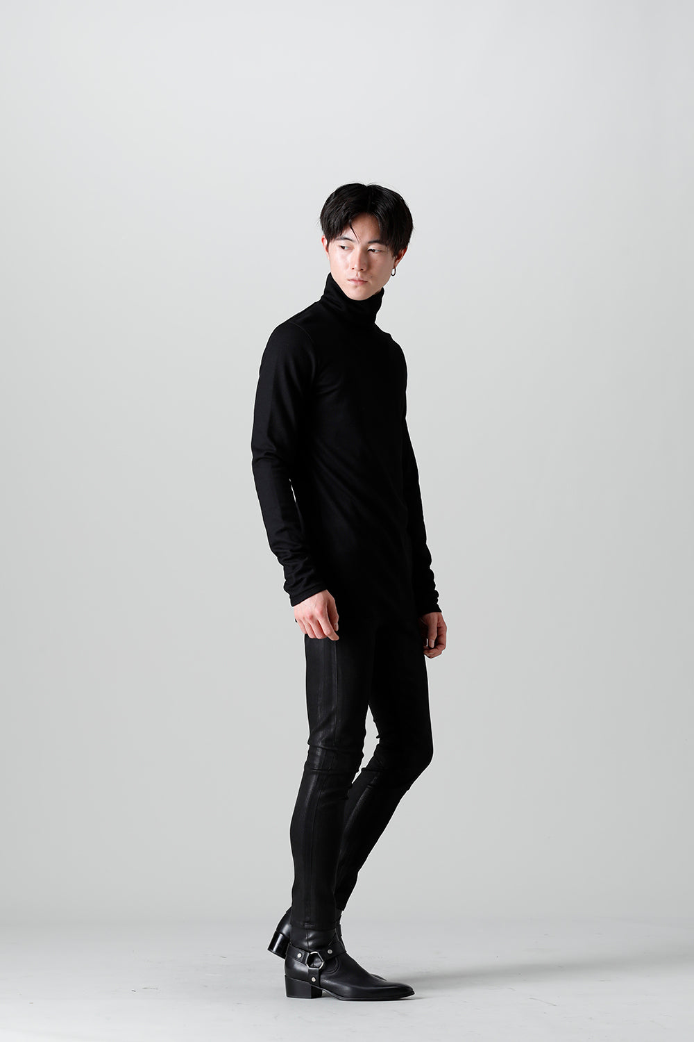 2/48 Mild Washable Jersey Turtleneck Pullover Black