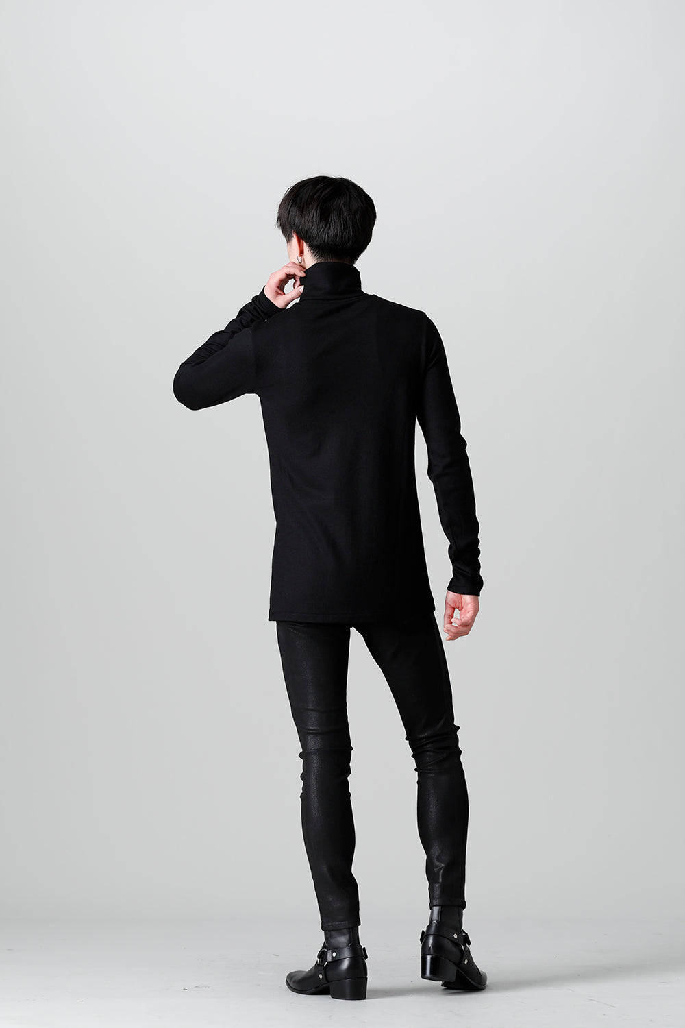 2/48 Mild Washable Jersey Turtleneck Pullover Black