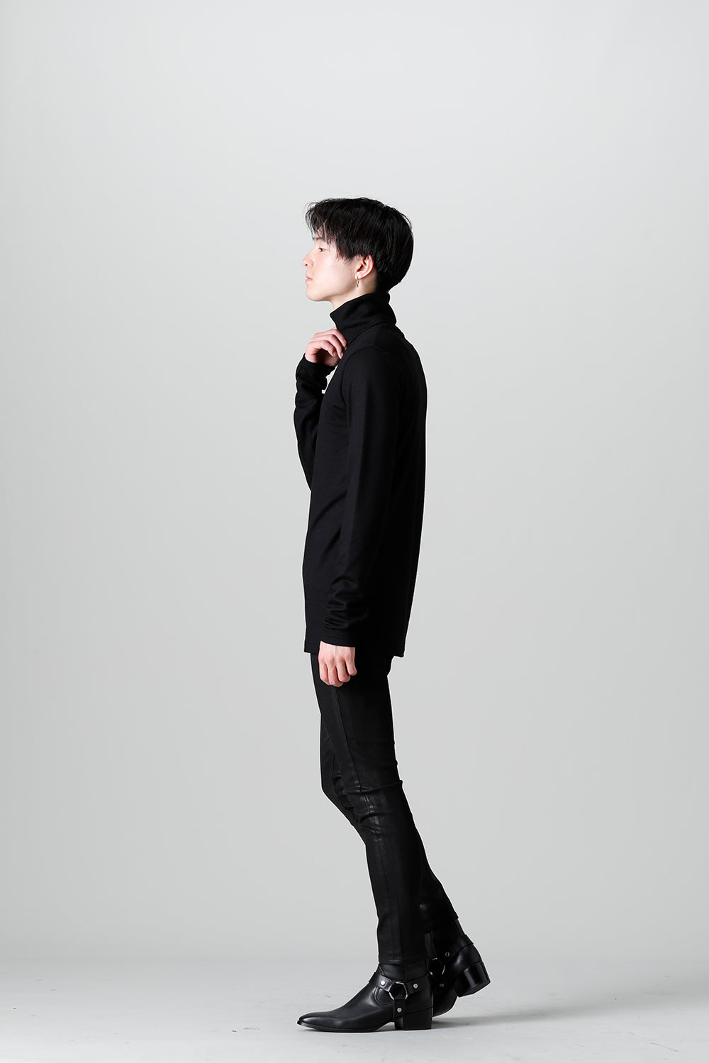 2/48 Mild Washable Jersey Turtleneck Pullover Black