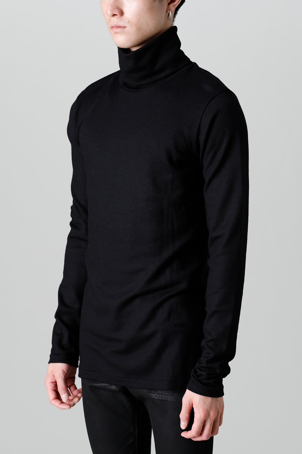 2/48 Mild Washable Jersey Turtleneck Pullover Black