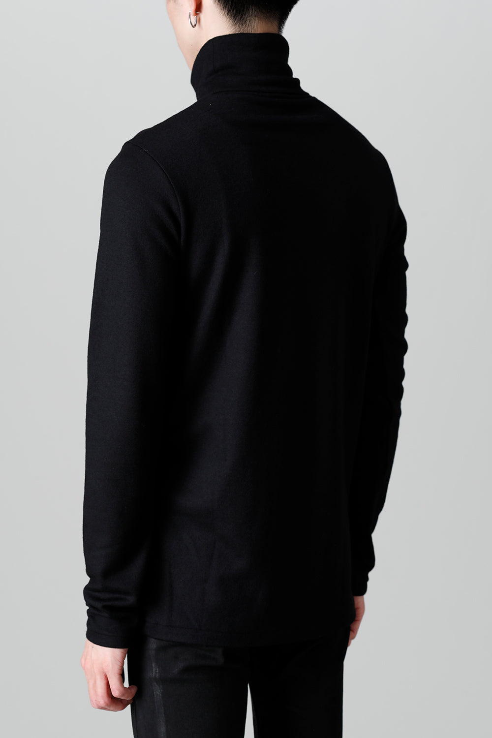 2/48 Mild Washable Jersey Turtleneck Pullover Black