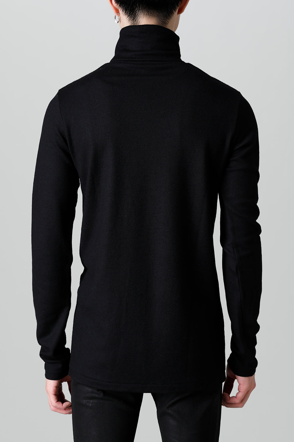 2/48 Mild Washable Jersey Turtleneck Pullover Black