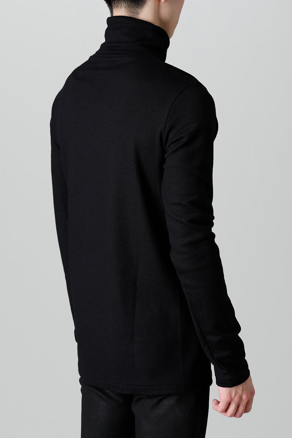 2/48 Mild Washable Jersey Turtleneck Pullover Black