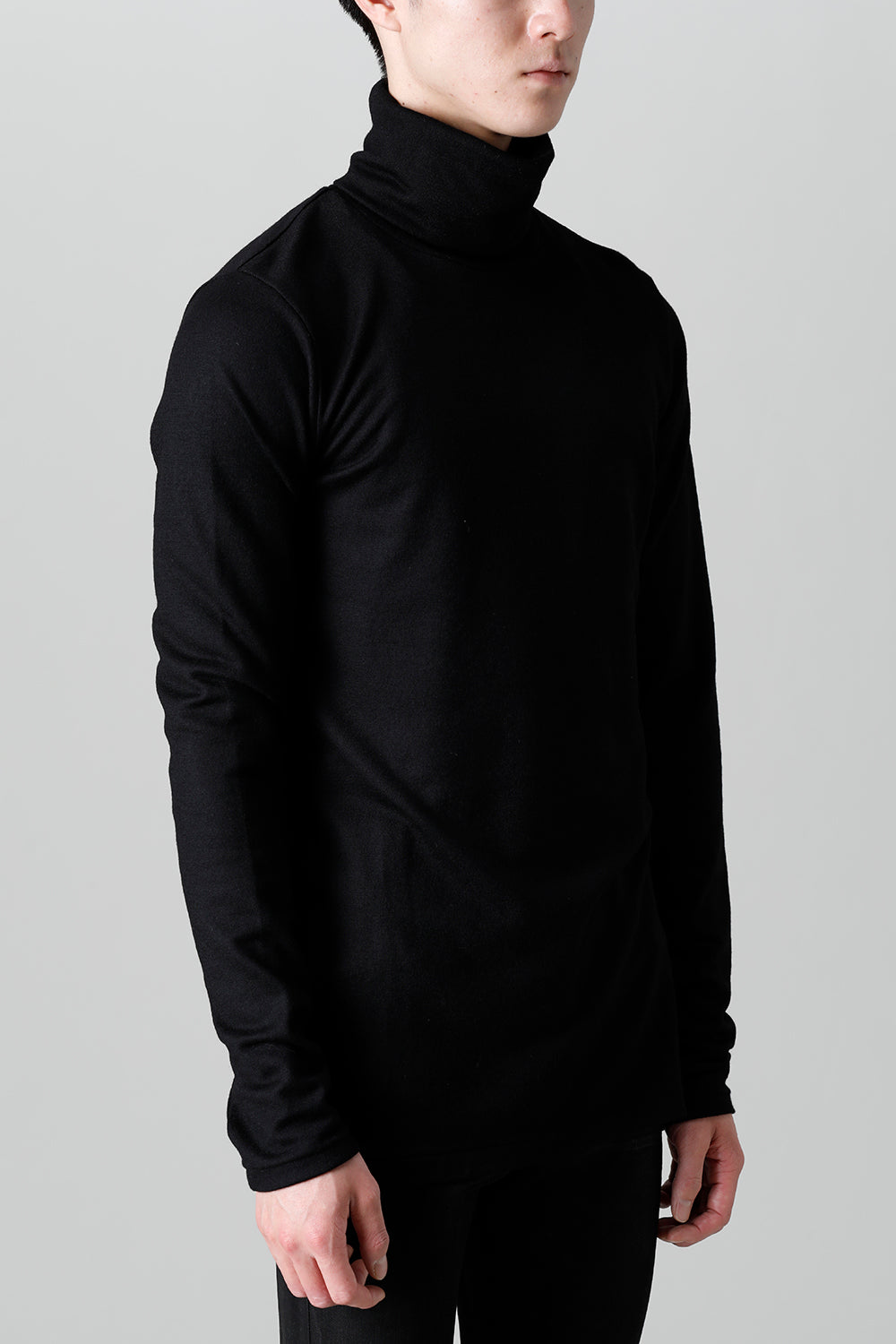 2/48 Mild Washable Jersey Turtleneck Pullover Black