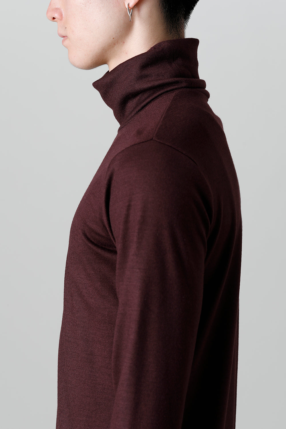 2/48 Mild Washable Jersey Turtleneck Pullover Bordeaux