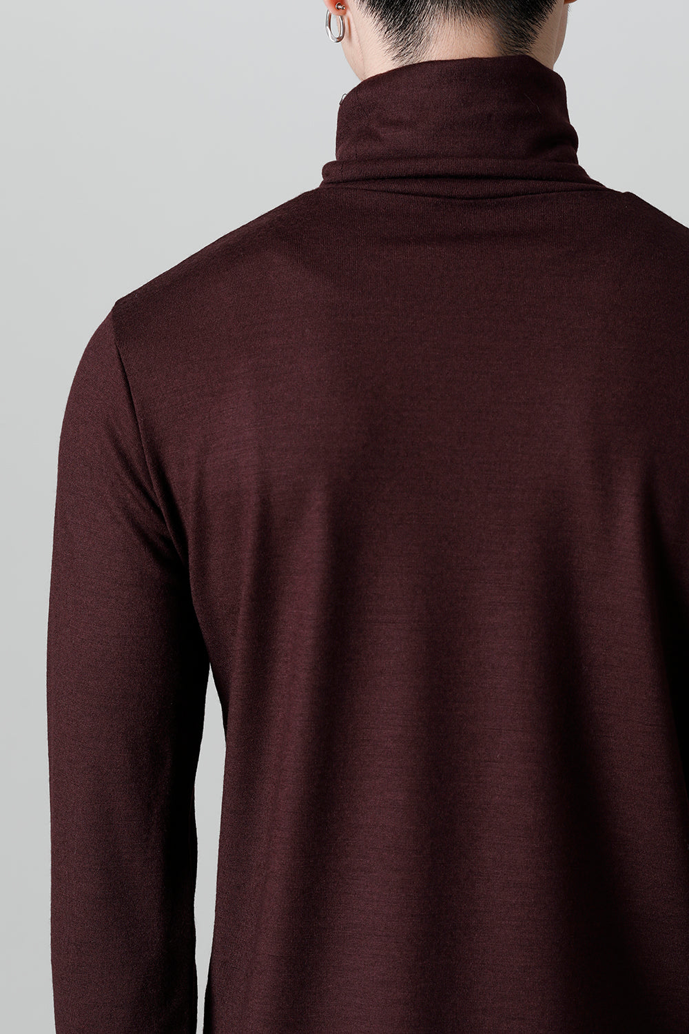 2/48 Mild Washable Jersey Turtleneck Pullover Bordeaux