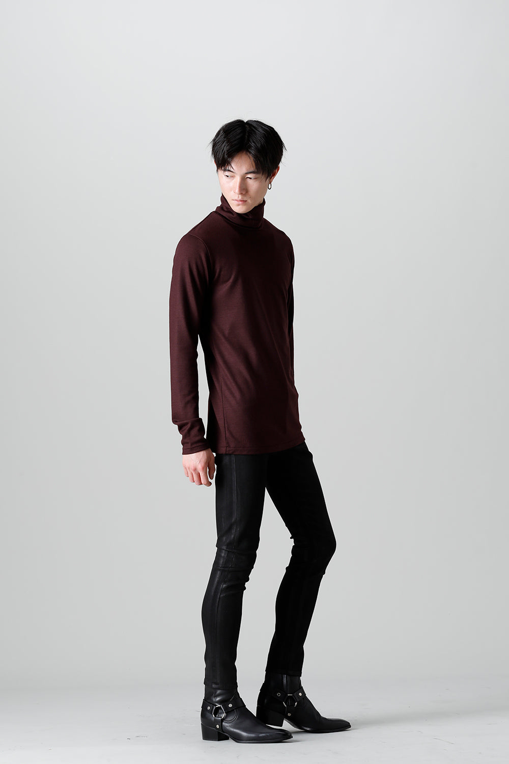 2/48 Mild Washable Jersey Turtleneck Pullover Bordeaux