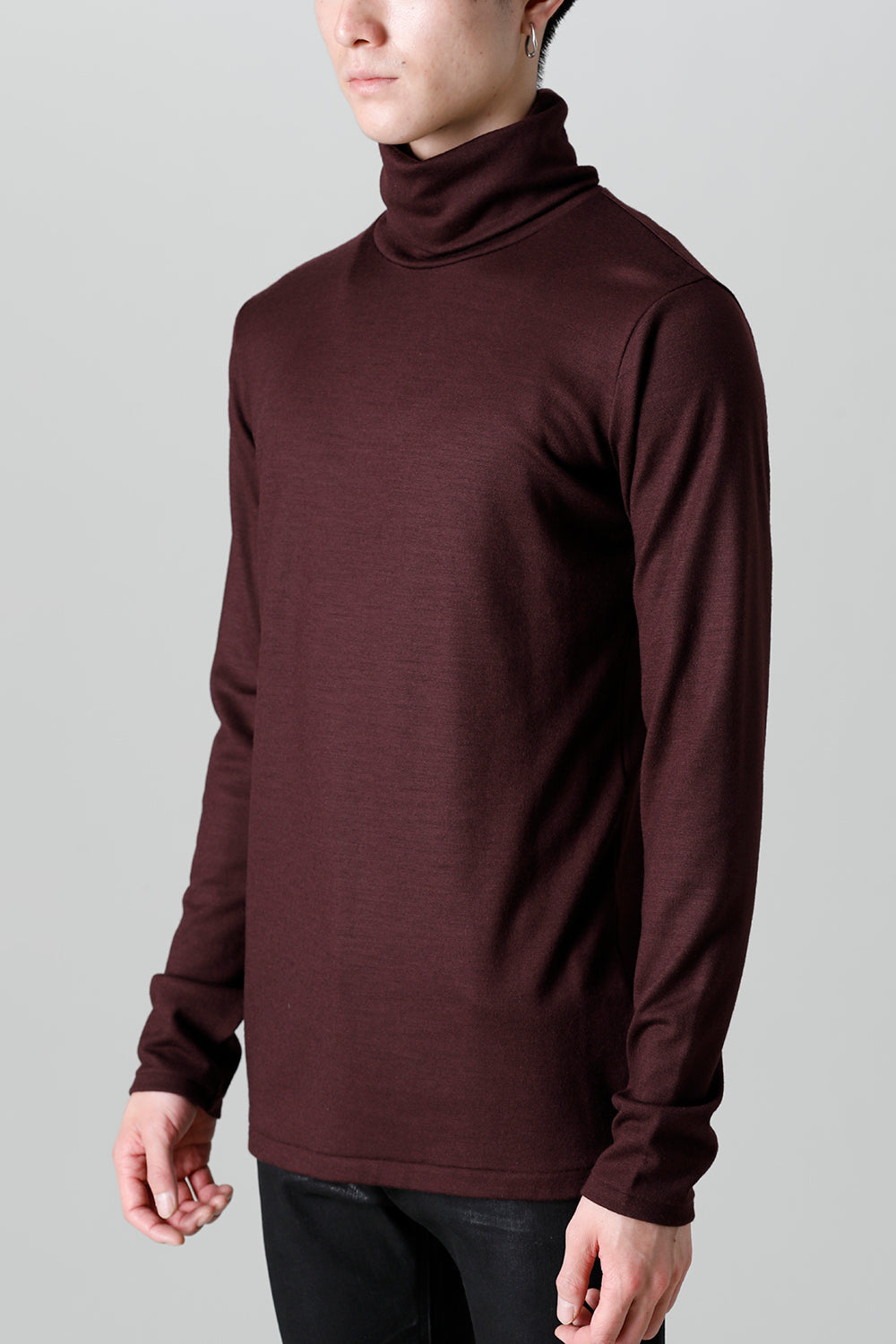 2/48 Mild Washable Jersey Turtleneck Pullover Bordeaux