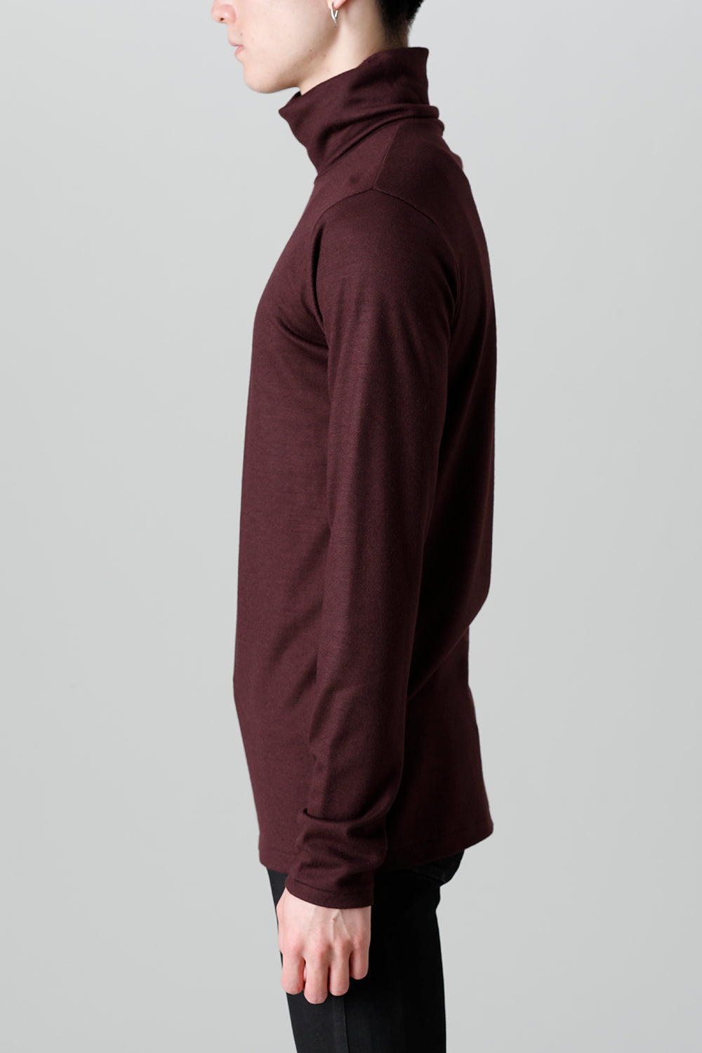 2/48 Mild Washable Jersey Turtleneck Pullover Bordeaux