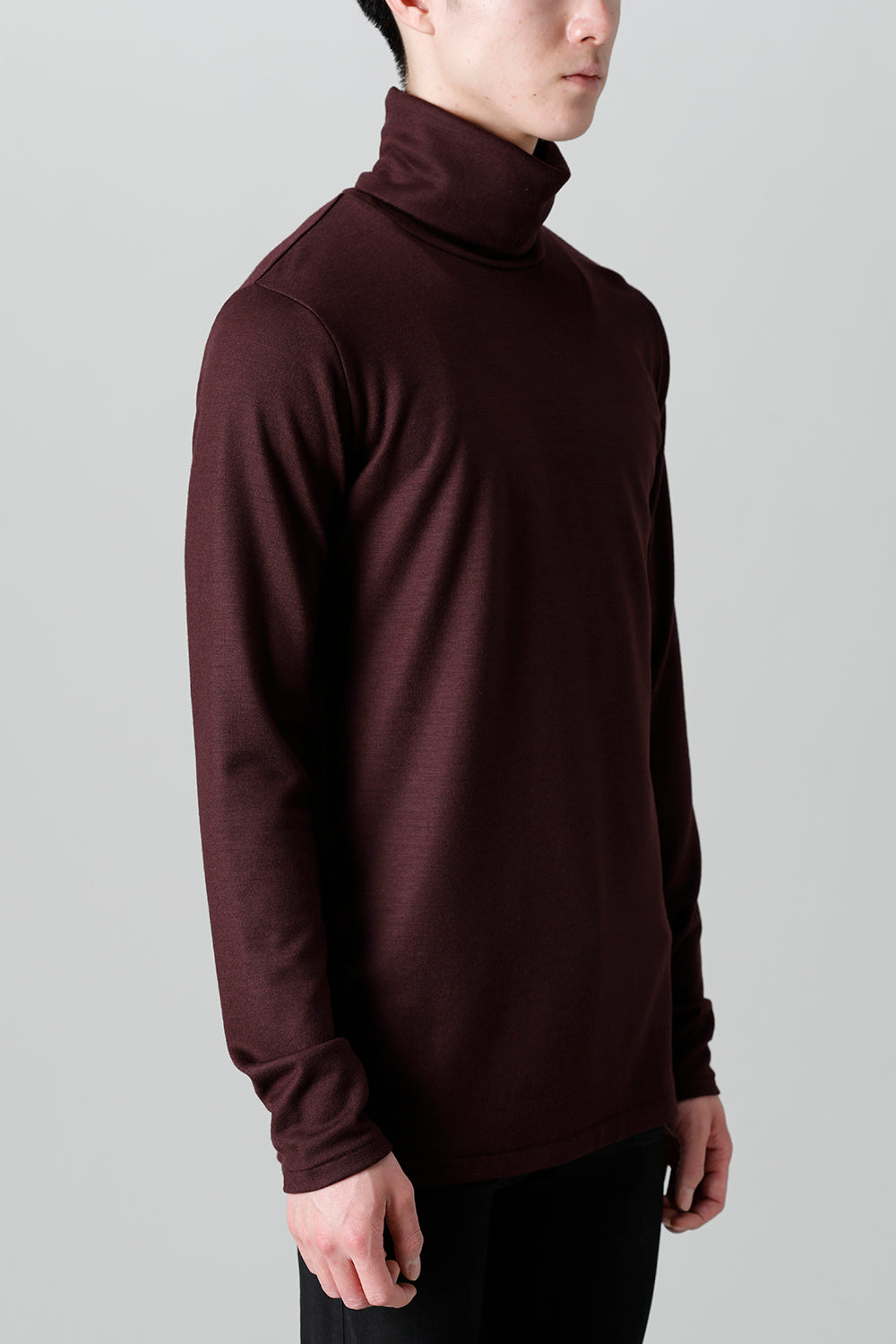 2/48 Mild Washable Jersey Turtleneck Pullover Bordeaux