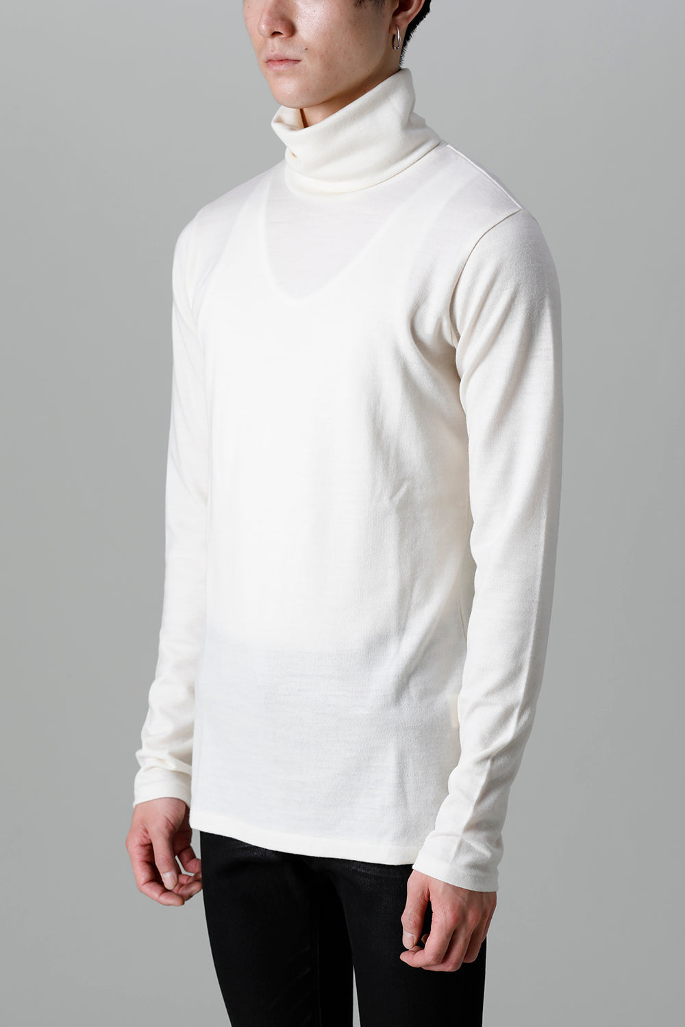 2/48 Mild Washable Jersey Turtleneck Pullover Cream