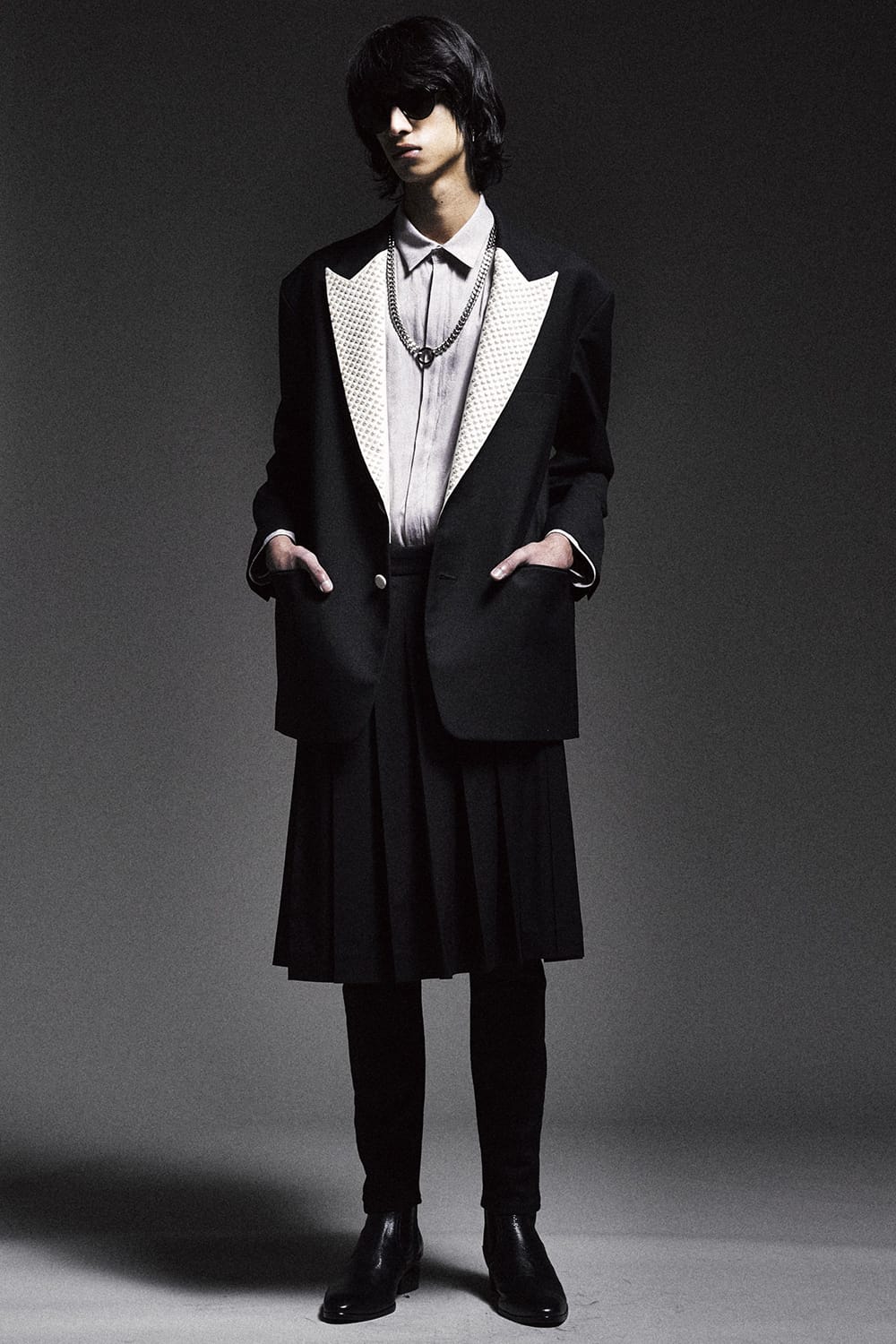 リング + フラットリンクチェーンネックレス