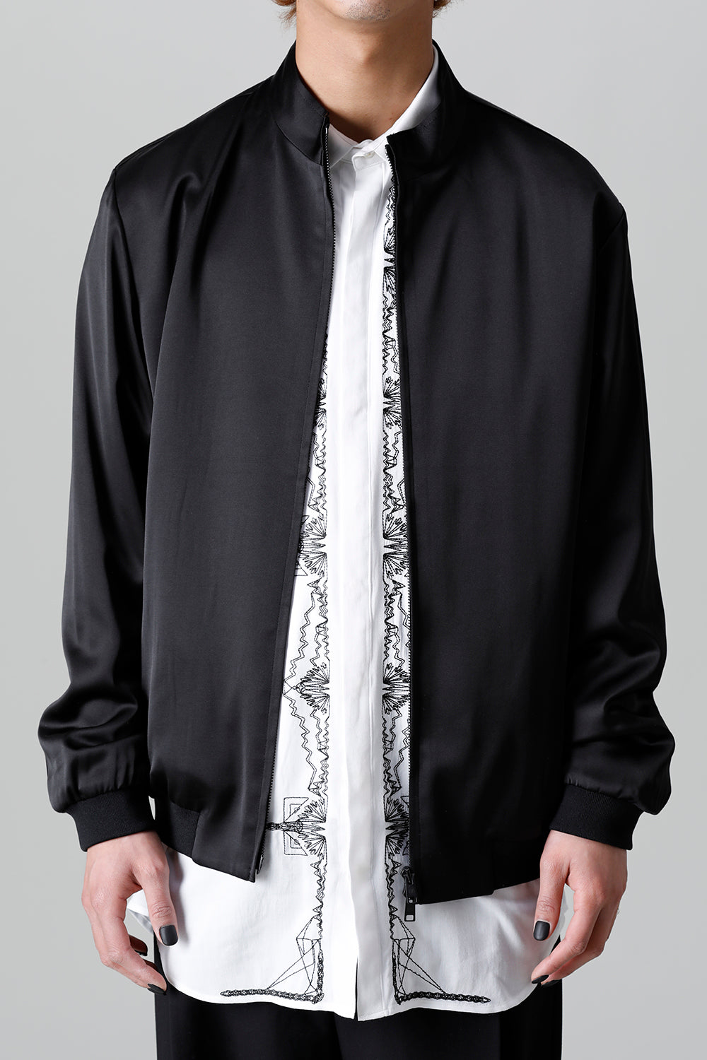 T/R Satin Zip Up Blouson