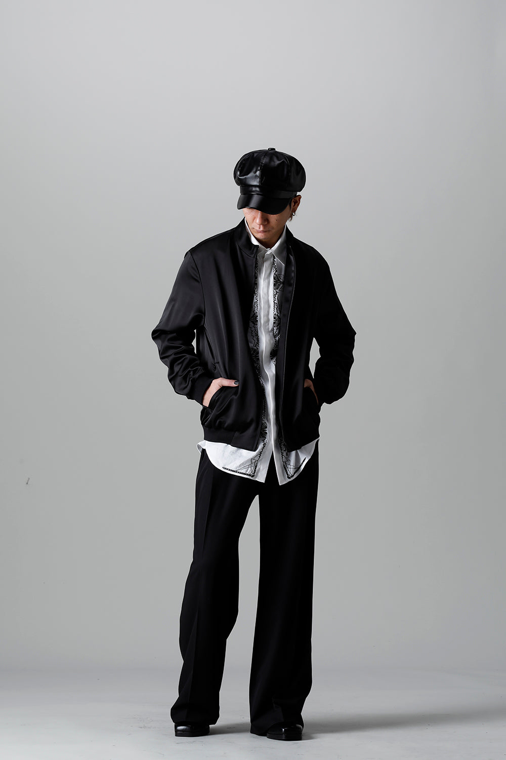 T/R Satin Zip Up Blouson