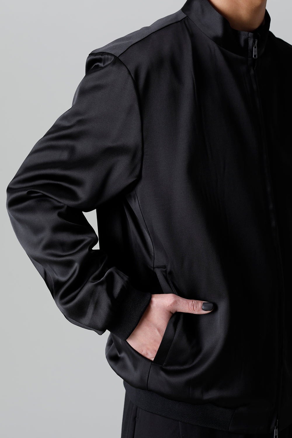 T/R Satin Zip Up Blouson