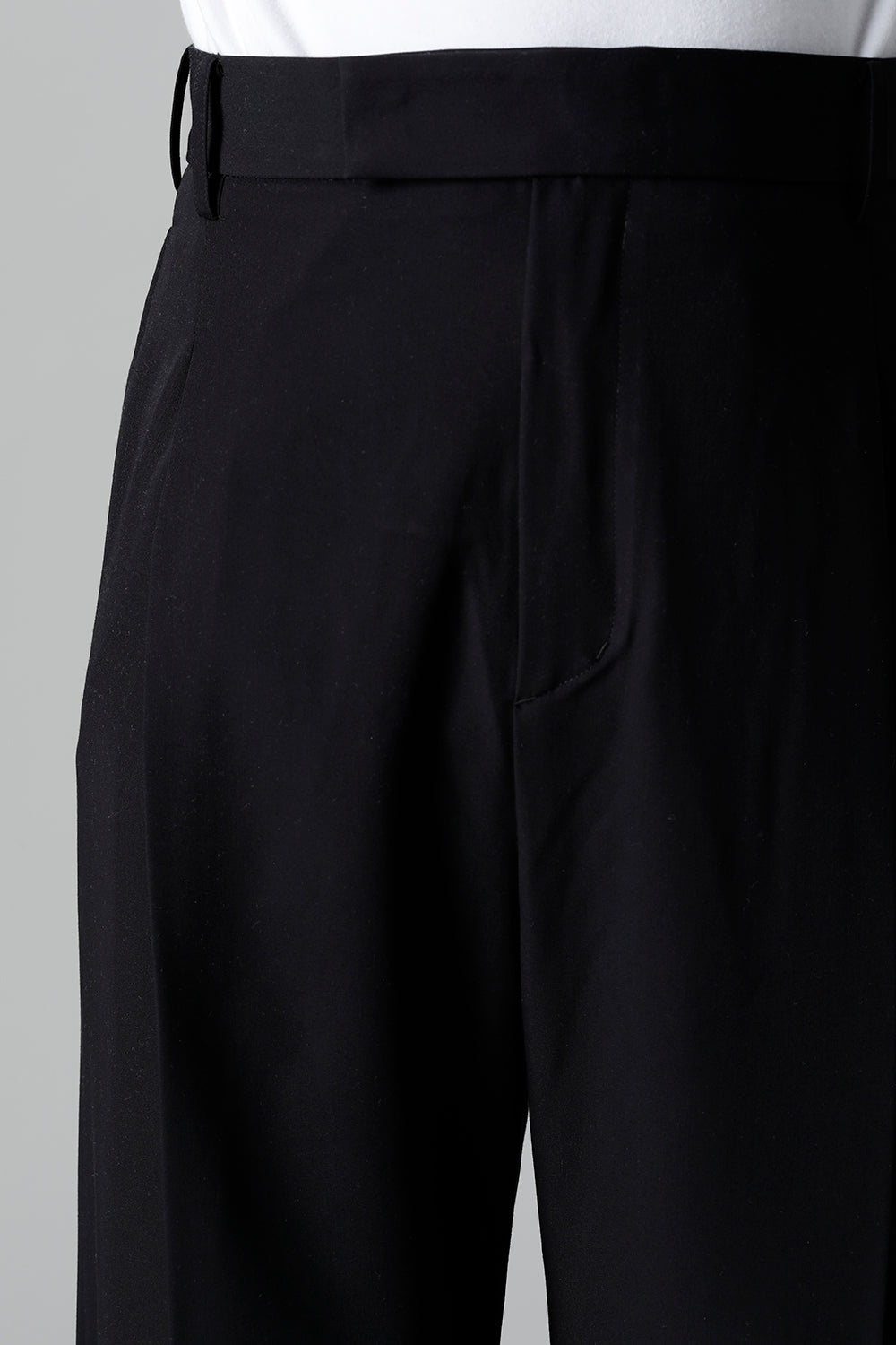 T/R Dry gabardine Stretch Tuck Wide pants Black