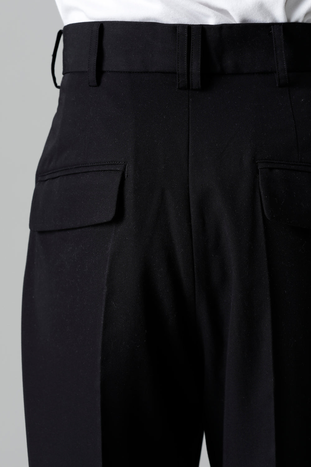 T/R Dry gabardine Stretch Tuck Wide pants Black