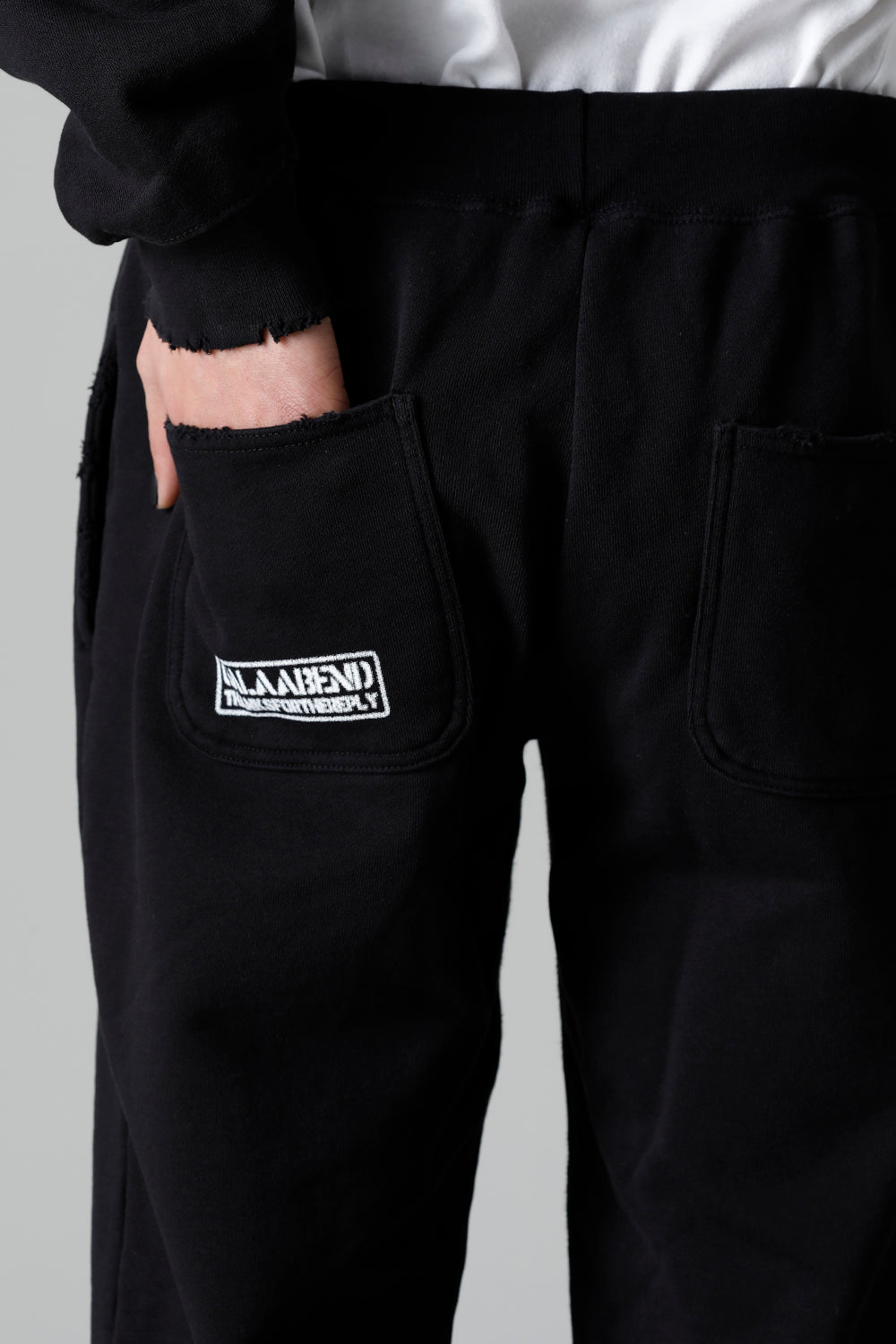 ミドル裏毛 ダメージ スウェット パンツ ブラック