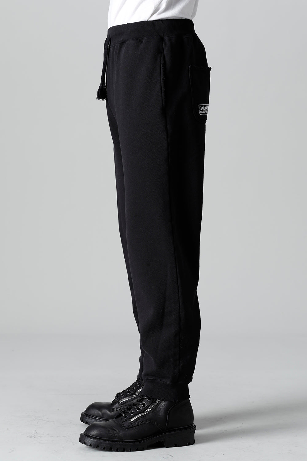 ミドル裏毛 ダメージ スウェット パンツ ブラック