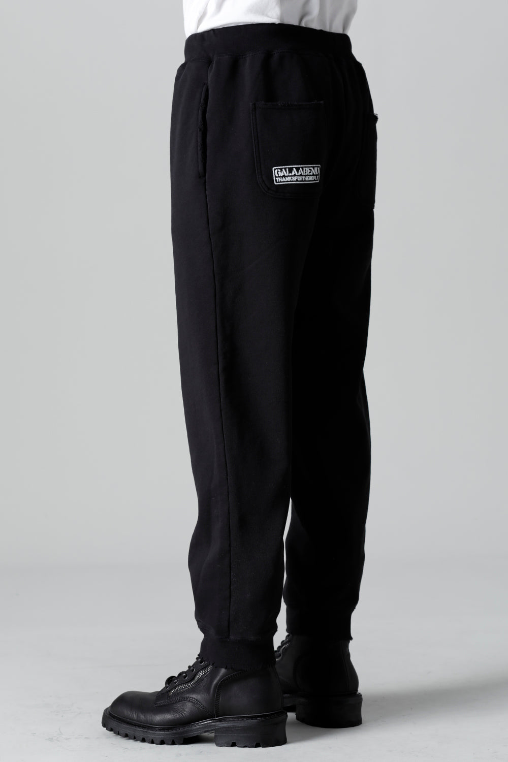 ミドル裏毛 ダメージ スウェット パンツ ブラック