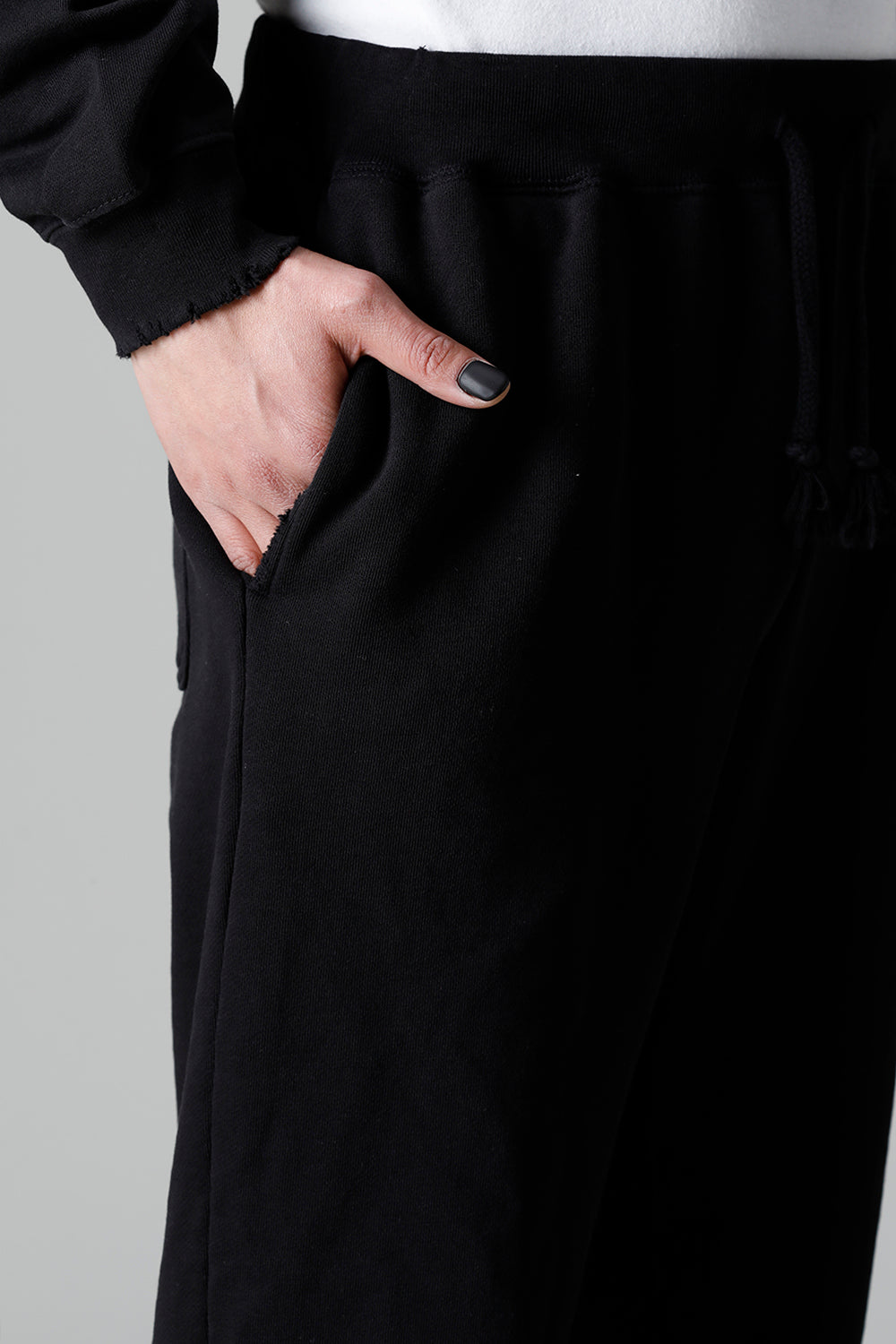 ミドル裏毛 ダメージ スウェット パンツ ブラック