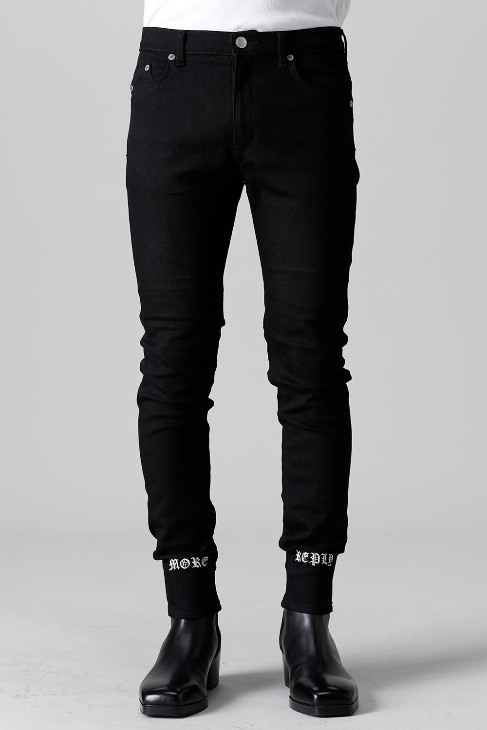 EX Fit Denim Logo Embroidery Leggings Pants