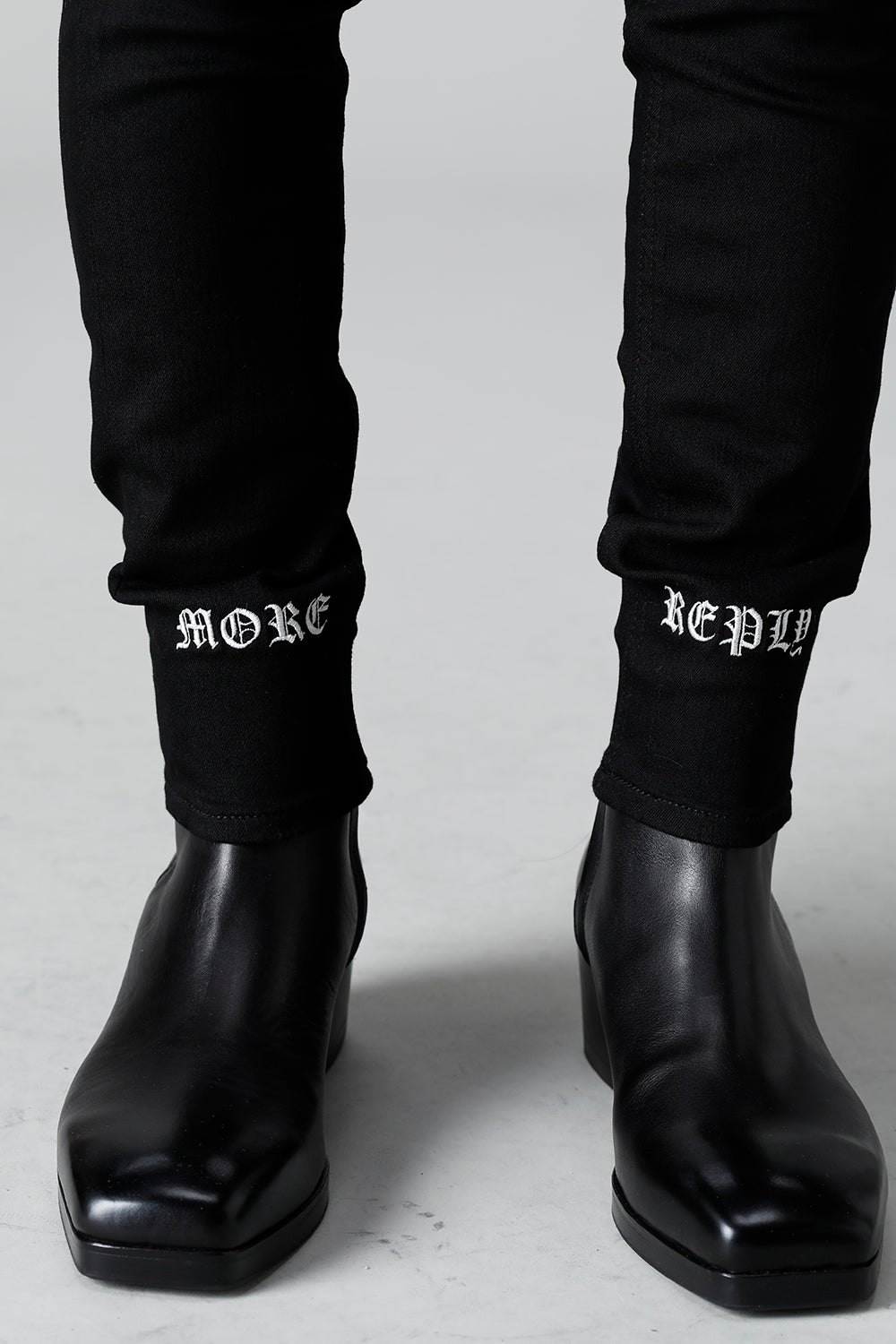 EX Fit Denim Logo Embroidery Leggings Pants