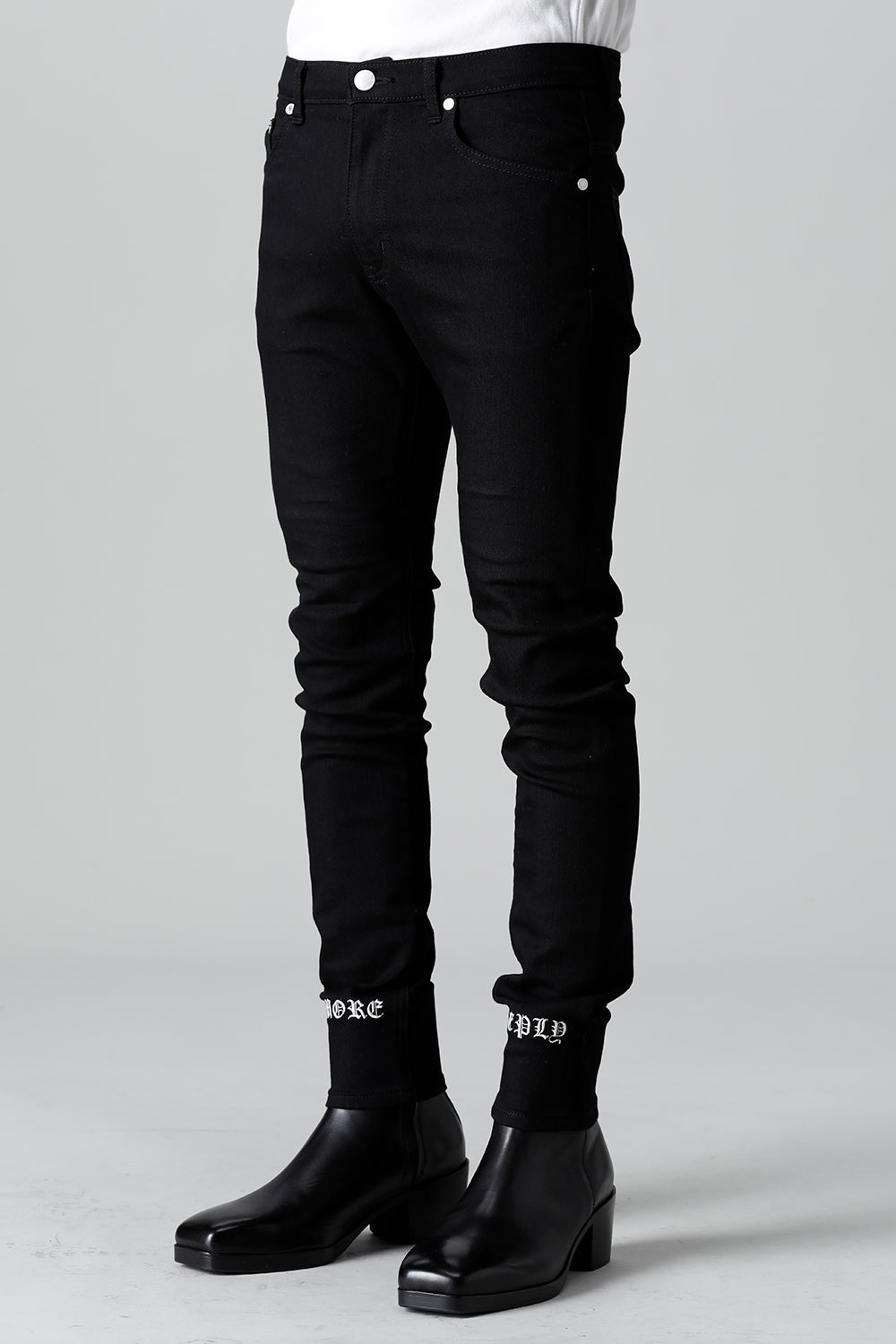 EX Fit Denim Logo Embroidery Leggings Pants