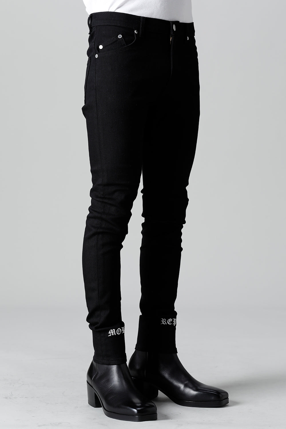 EX Fit Denim Logo Embroidery Leggings Pants