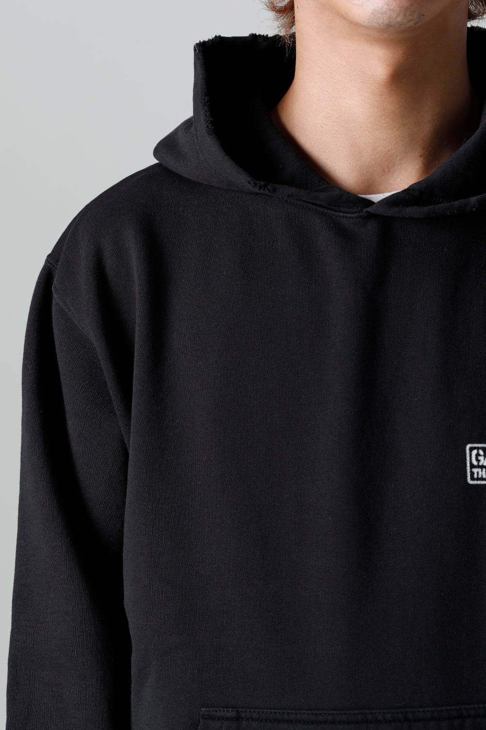 Middle fleece Damage hoodie Black