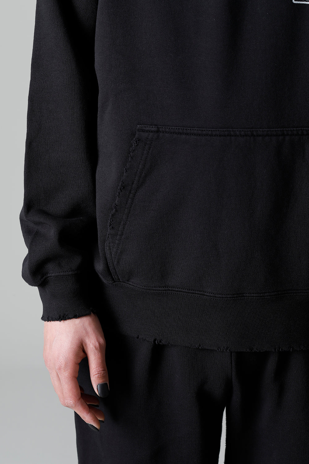 Middle fleece Damage hoodie Black