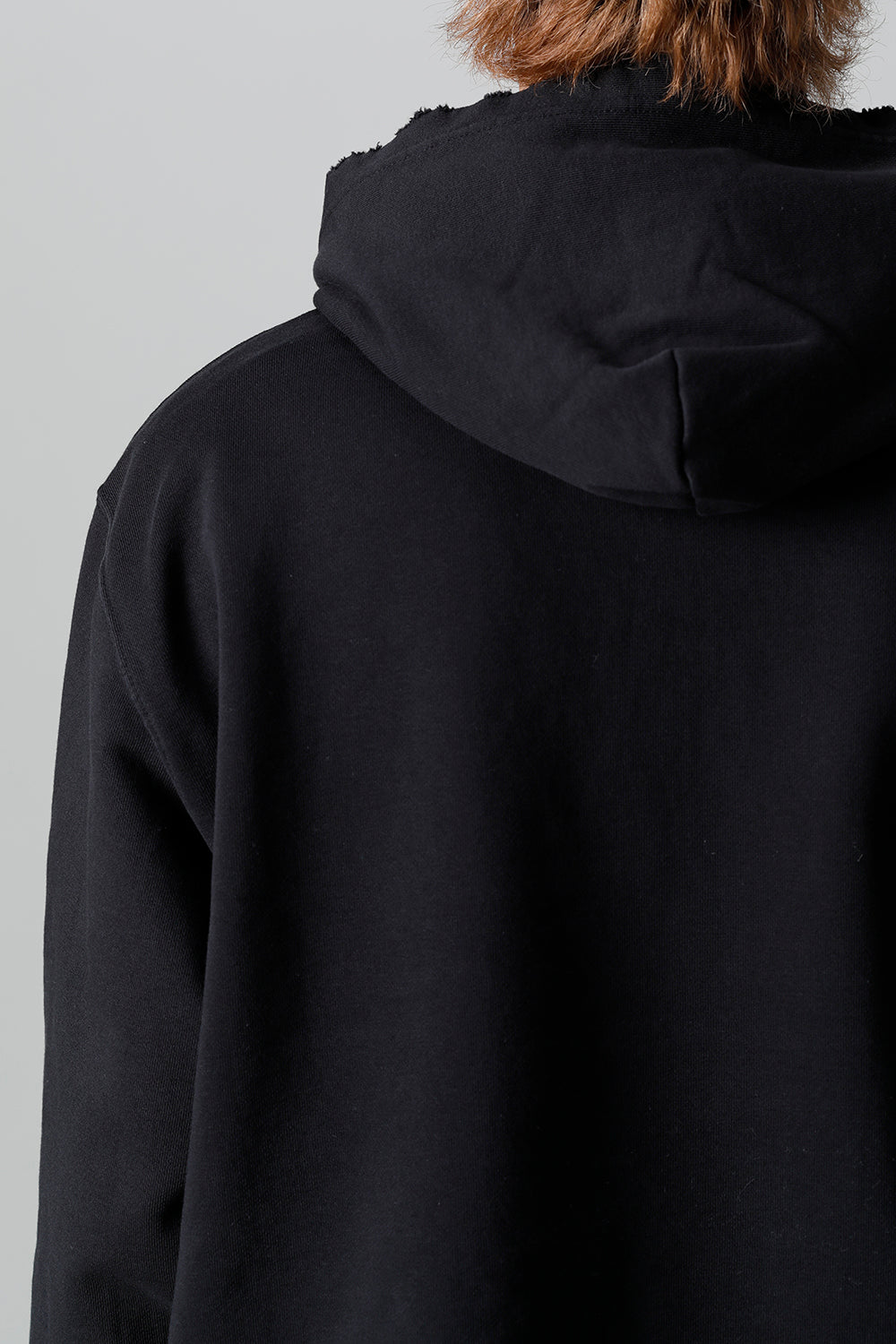 Middle fleece Damage hoodie Black