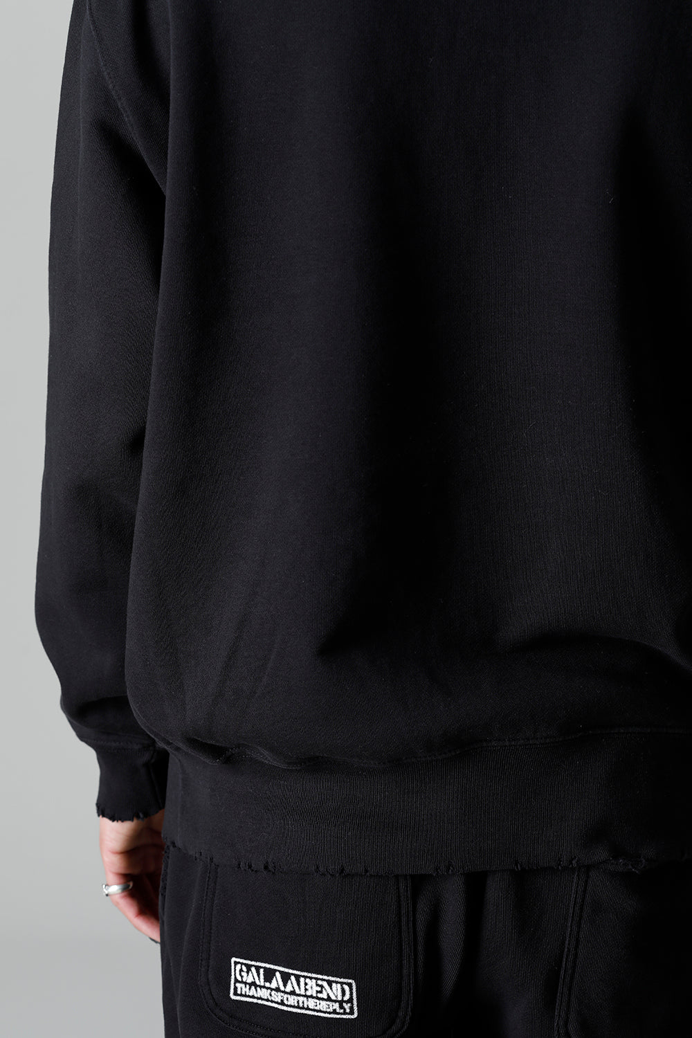 Middle fleece Damage hoodie Black