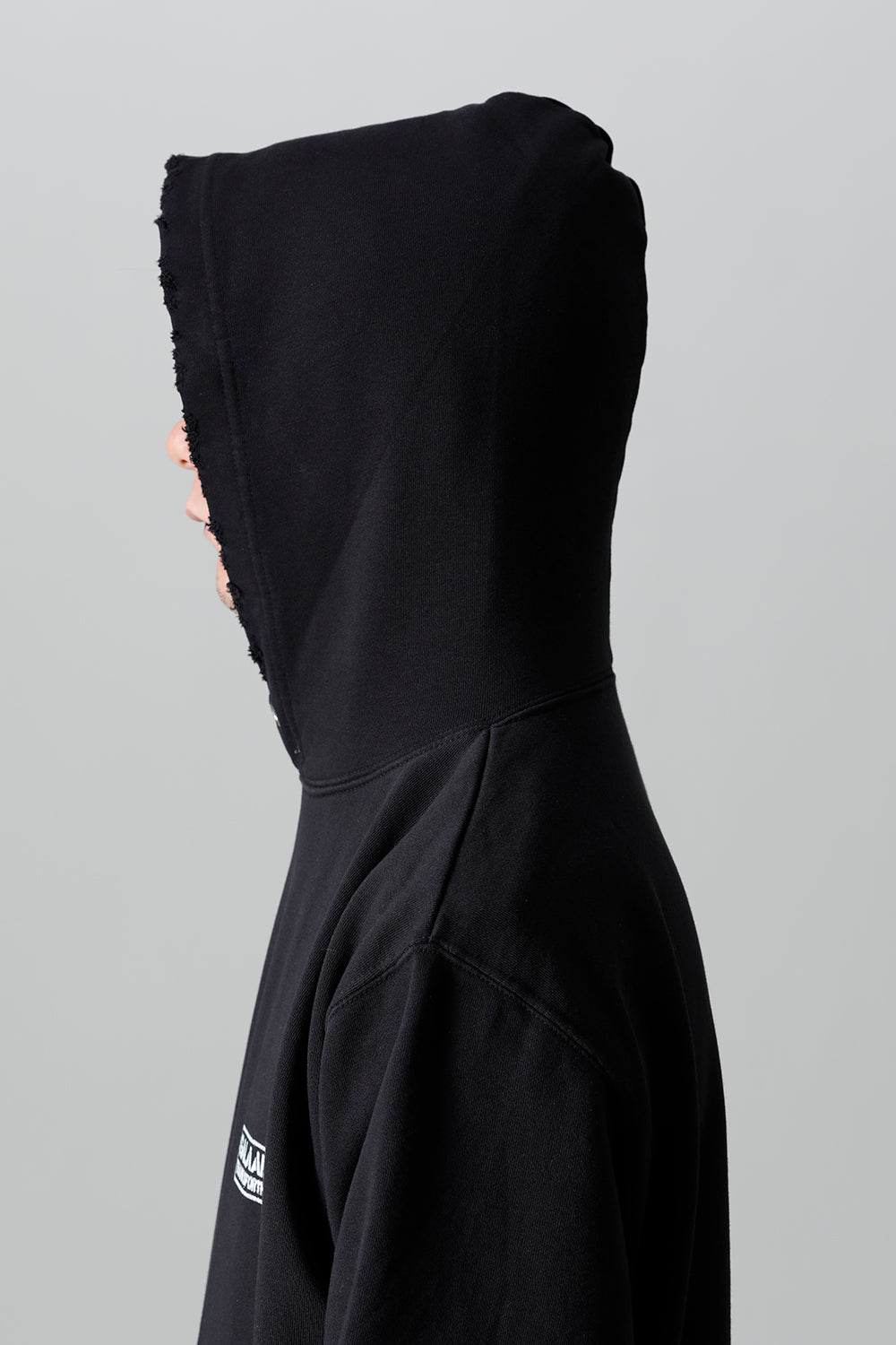 Middle fleece Damage hoodie Black