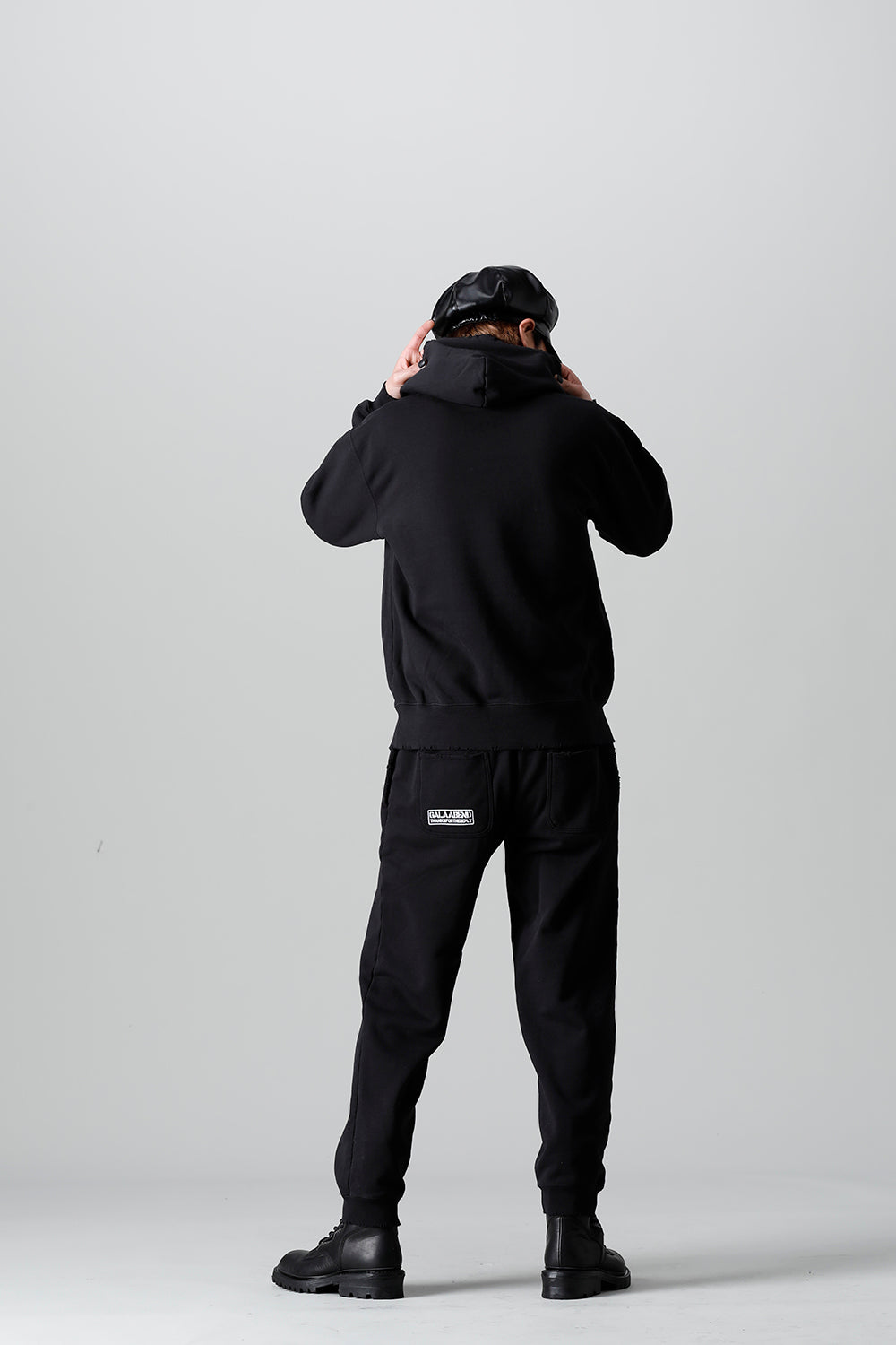 Middle fleece Damage hoodie Black