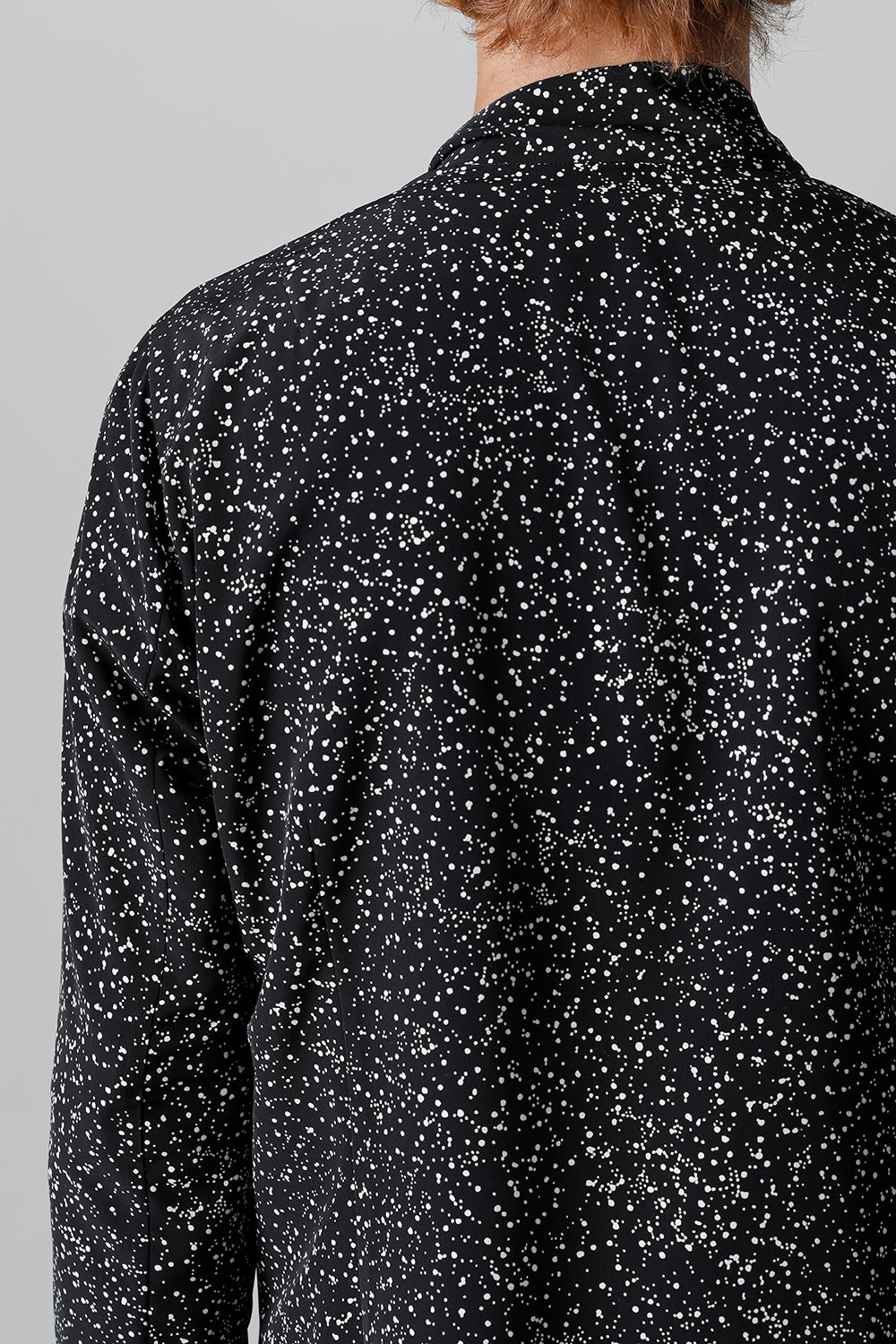 Dechine Random Dot print Ribbon Shirt Black × Off White