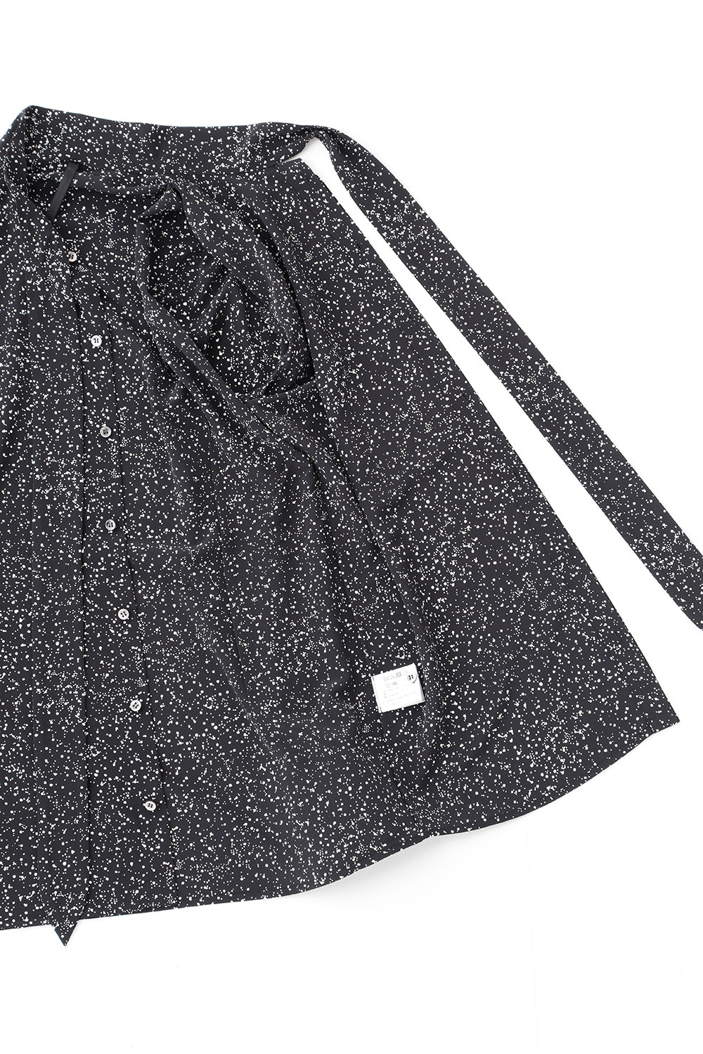 Dechine Random Dot print Ribbon Shirt Black × Off White