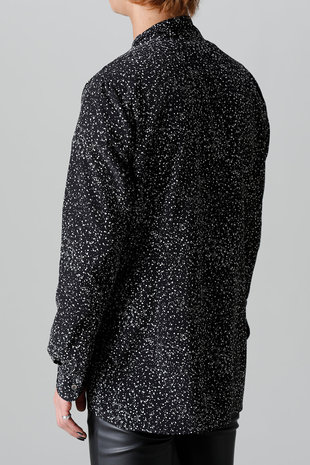 Dechine Random Dot print Ribbon Shirt Black × Off White