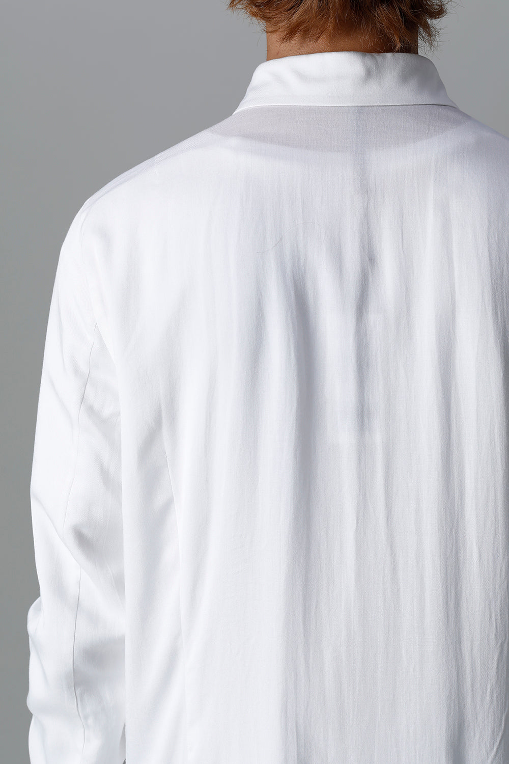 Rayon Twill Embroidery Regular Shirt Off White