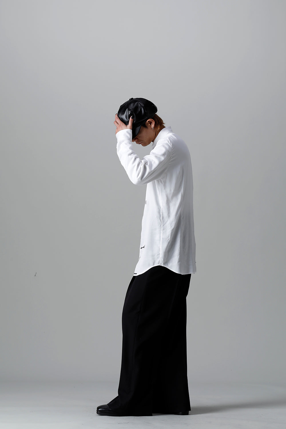 Rayon Twill Embroidery Regular Shirt Off White