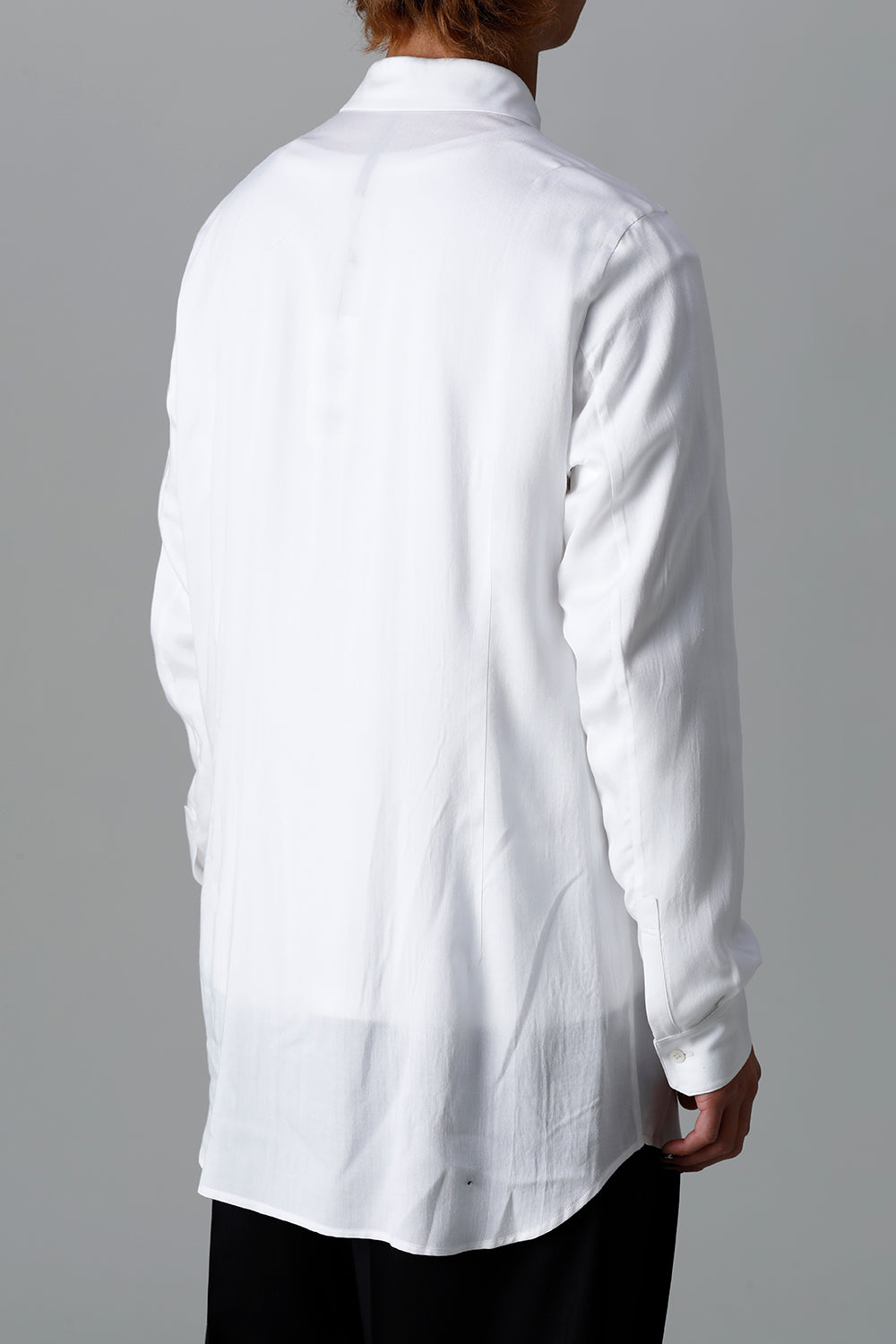 Rayon Twill Embroidery Regular Shirt Off White