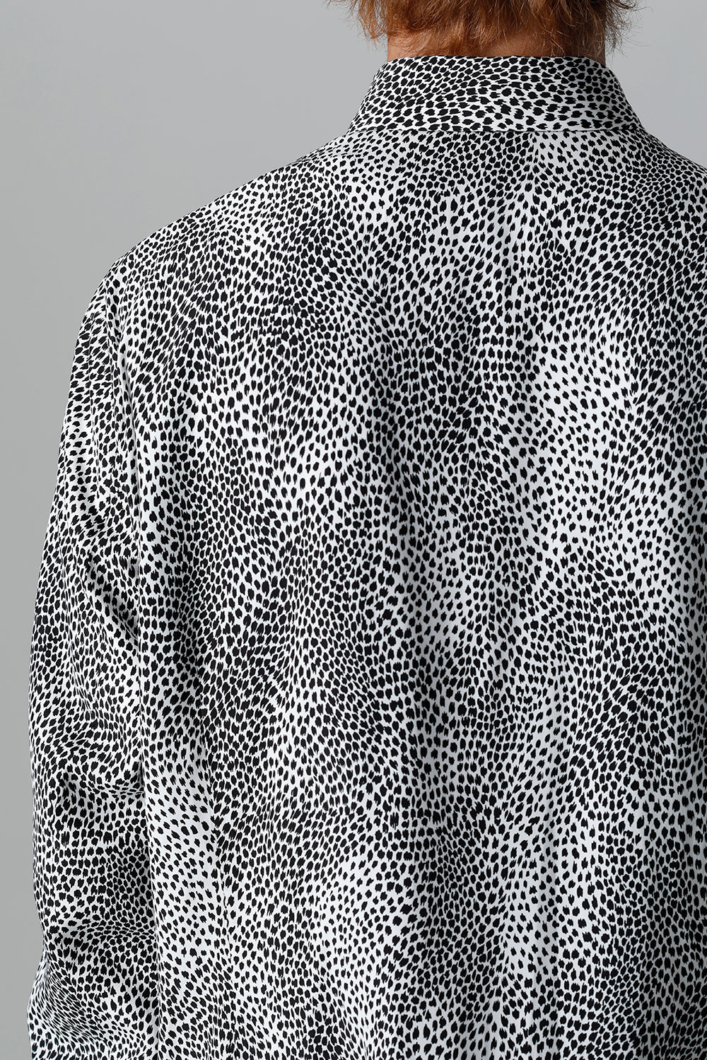 Decin Leopard Print Regular Shirt With Ribbon Off White x Black