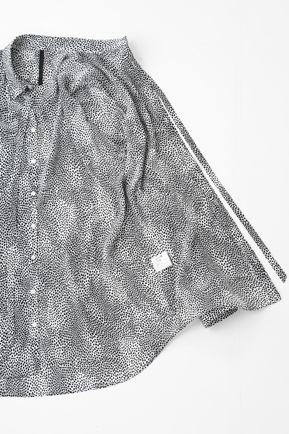 Decin Leopard Print Regular Shirt With Ribbon Off White x Black