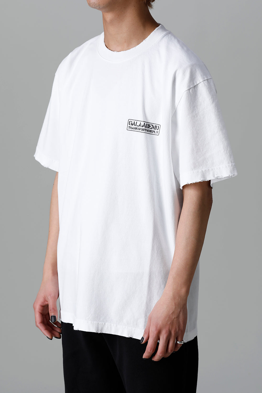 Heavy Weight Jersey Damage T-shirt White