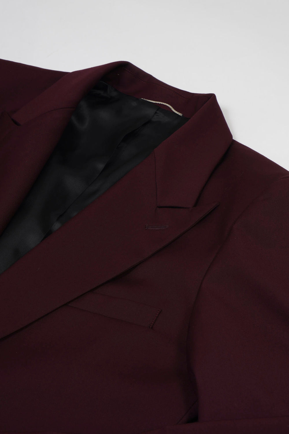 T/R Stretch Twill Peaked Lapel 1B Jacket Bordeaux