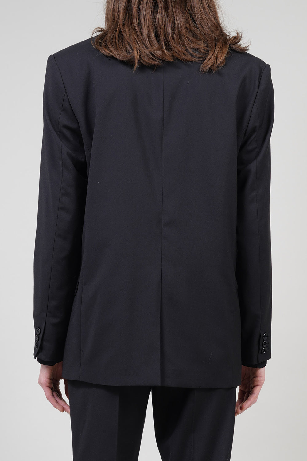 T/R Stretch Twill Peaked Lapel 1B Jacket Black