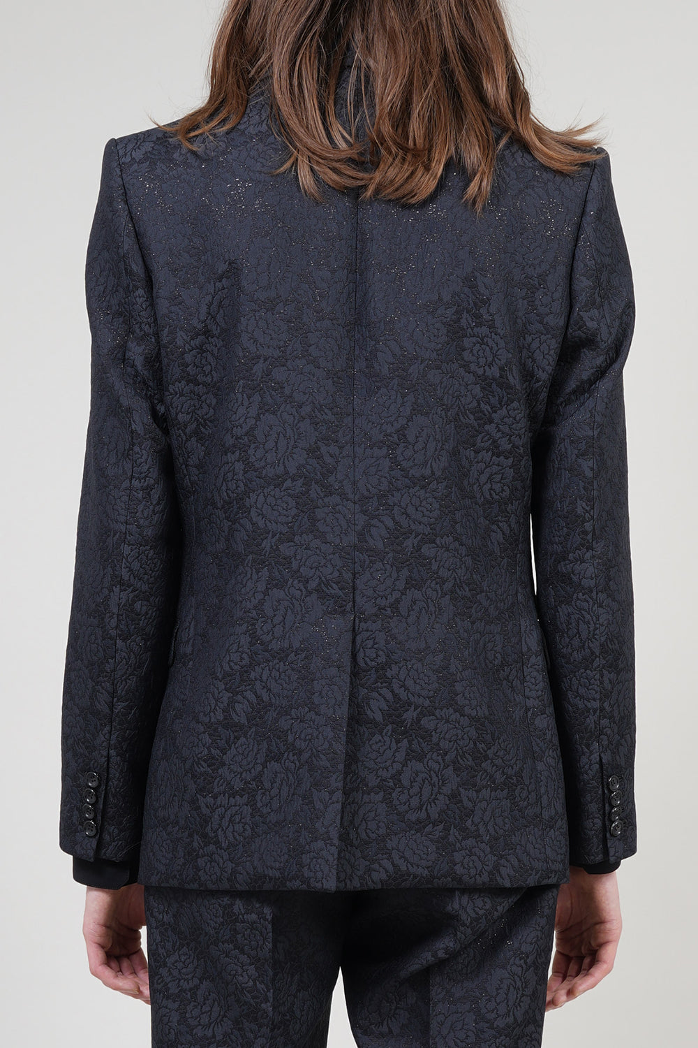 Fukre Rose Jaggard Narrow Peaked Lapel 1B Jacket Black