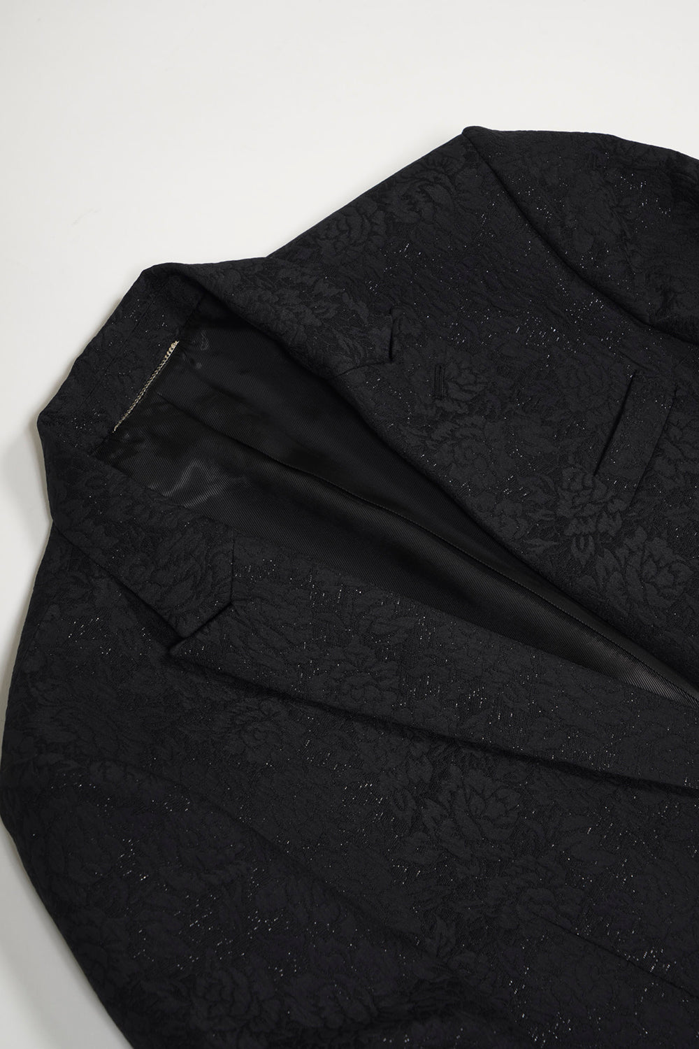 Fukre Rose Jaggard Narrow Peaked Lapel 1B Jacket Black