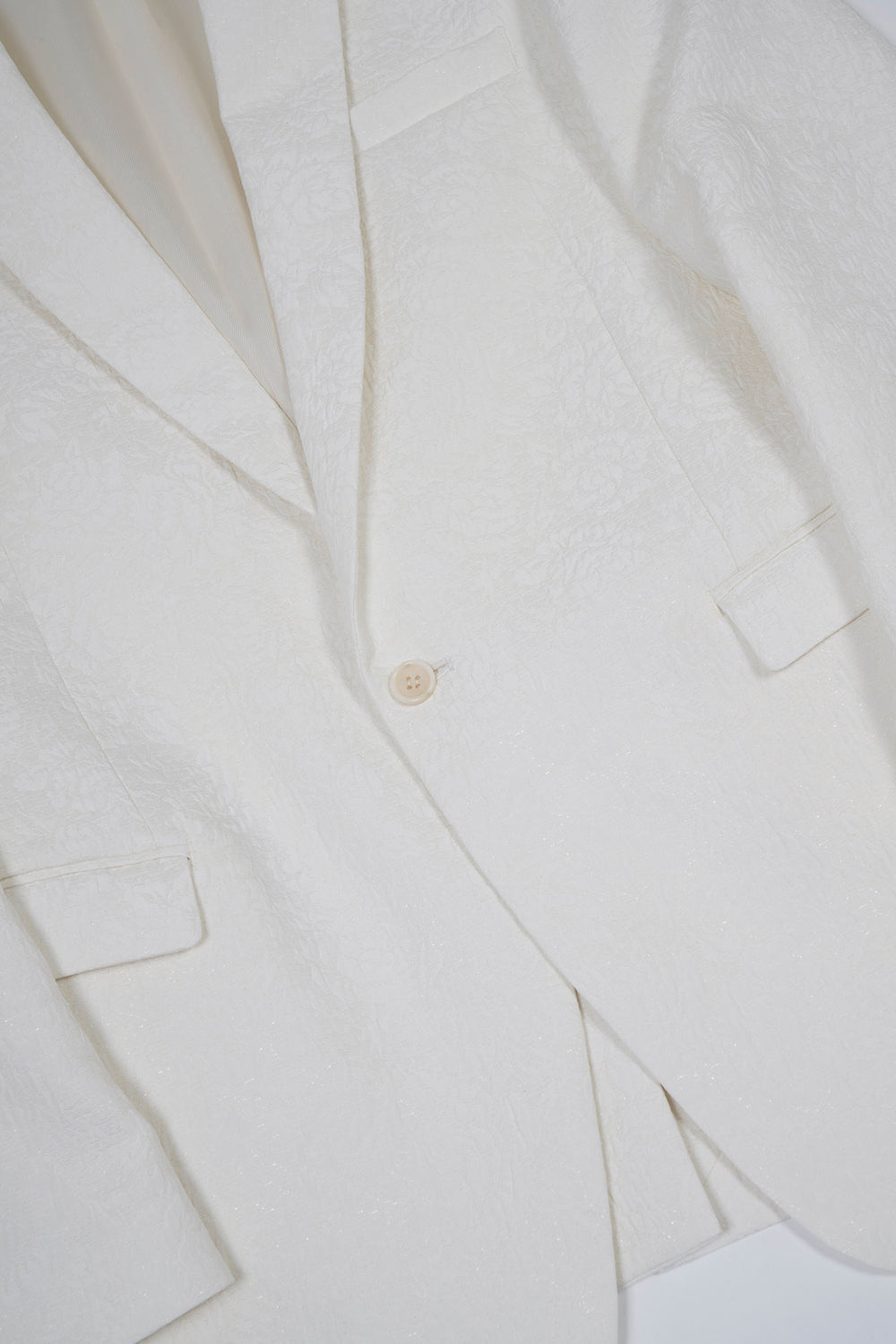 Fukre Rose Jaggard Narrow Peaked Lapel 1B Jacket Cream